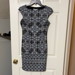 Elegant Black and White Patterned Dress